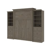 Bestar Versatile Queen Murphy Bed with 2 Shelving Units (115W), Walnut Grey 42883-000035